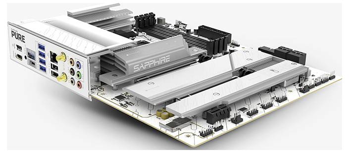 Sapphire PURE X870A Moederbord Socket AMD AM5 Vormfactor ATX Moederbord chipset AMD® X870-4