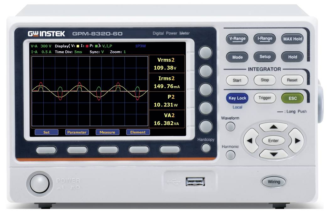 GW Instek GPM-8320-60 (CE) GPIB/DA12 Netwerkanalyser Energiemetingen, Grafisch display, Met logger-0