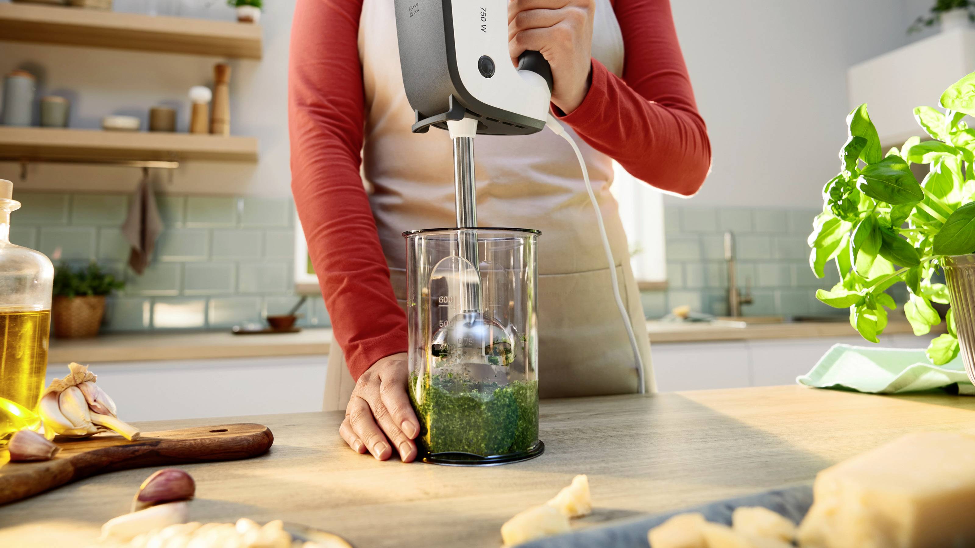 Bosch ErgoMixx 750 Watt, Edelstahl-Mixuß Handmixer 750 W Zwart, Wit-3