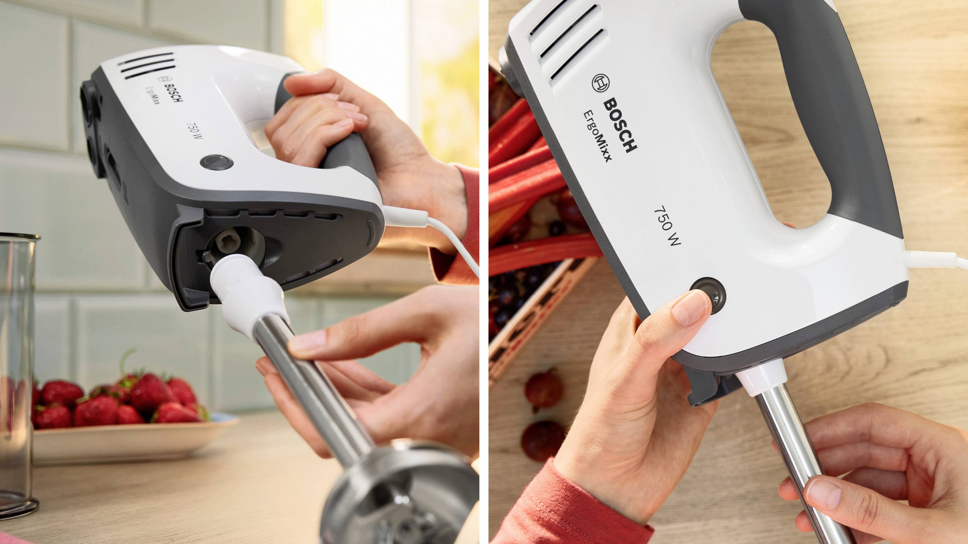 Bosch ErgoMixx 750 Watt, Edelstahl-Mixuß Handmixer 750 W Zwart, Wit-5