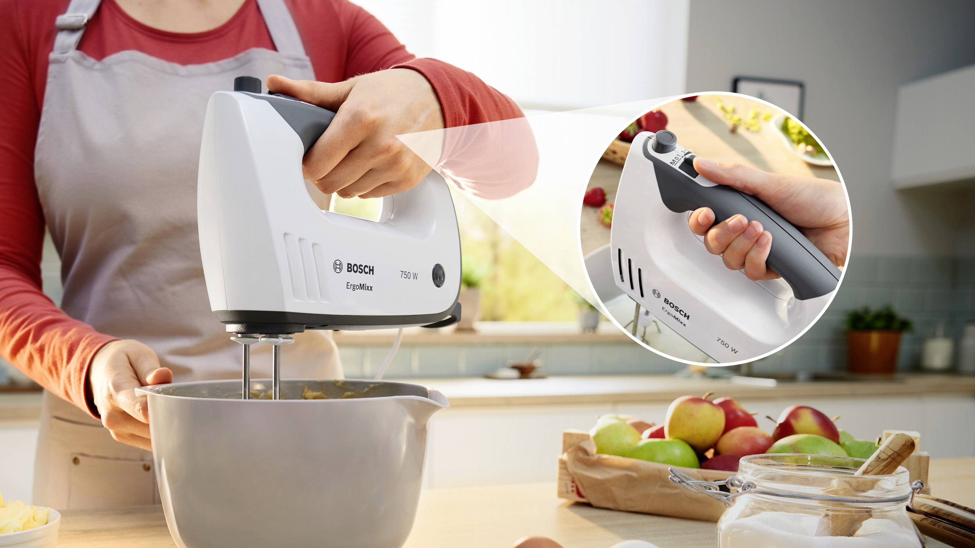 Bosch ErgoMixx 750 Watt, Edelstahl-Mixuß Handmixer 750 W Zwart, Wit-9