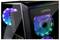Een gaming-pc-behuizing met gloeiende RGB-fans is gelabeld als 'CAPTIVA'. Het transparante zijpaneel onthult de interne configuratie met levendige lichteffecten.