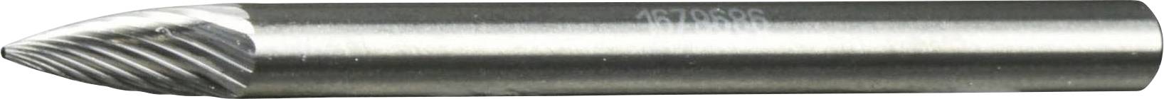 LUKAS-ERZETT A10040307305 Frees Hardmetaal Spitsboog Lengte 30 mm Afmeting, Ø 3 mm Werklengte 7 mm Schachtdiameter 3 mm