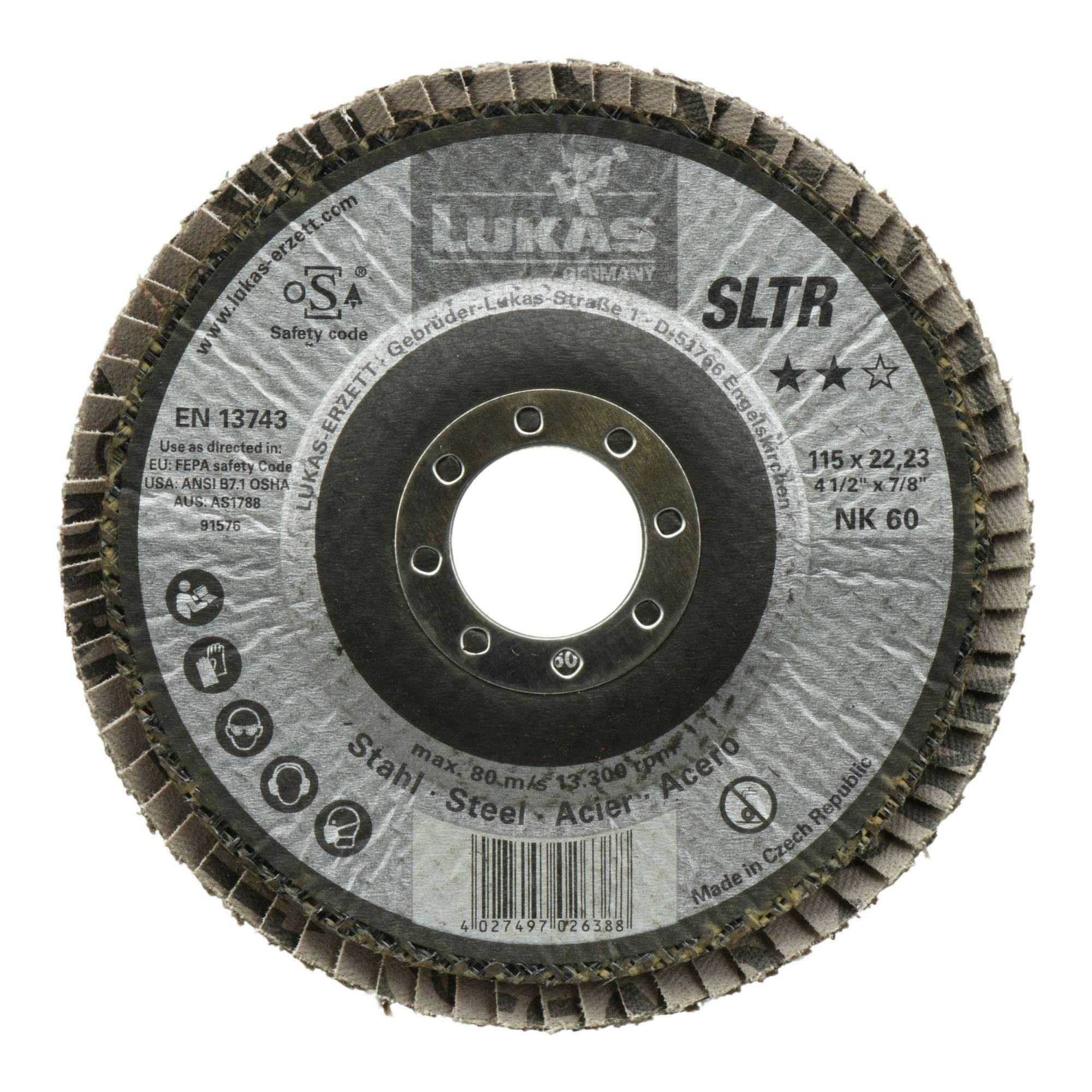 LUKAS-ERZETT A27181150601400 Lamellenschuurschijf Diameter 115 mm Korrelgrootte (num): 60 10 stuk(s) – Foto 3 van 3