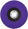 Een circulaire slijpschijf met een paarse schuuroppervlak en een centraal metalen naaf.