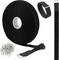 'Klittenband rol met bevestigingsmiddelen en een bundel metalen clips.'