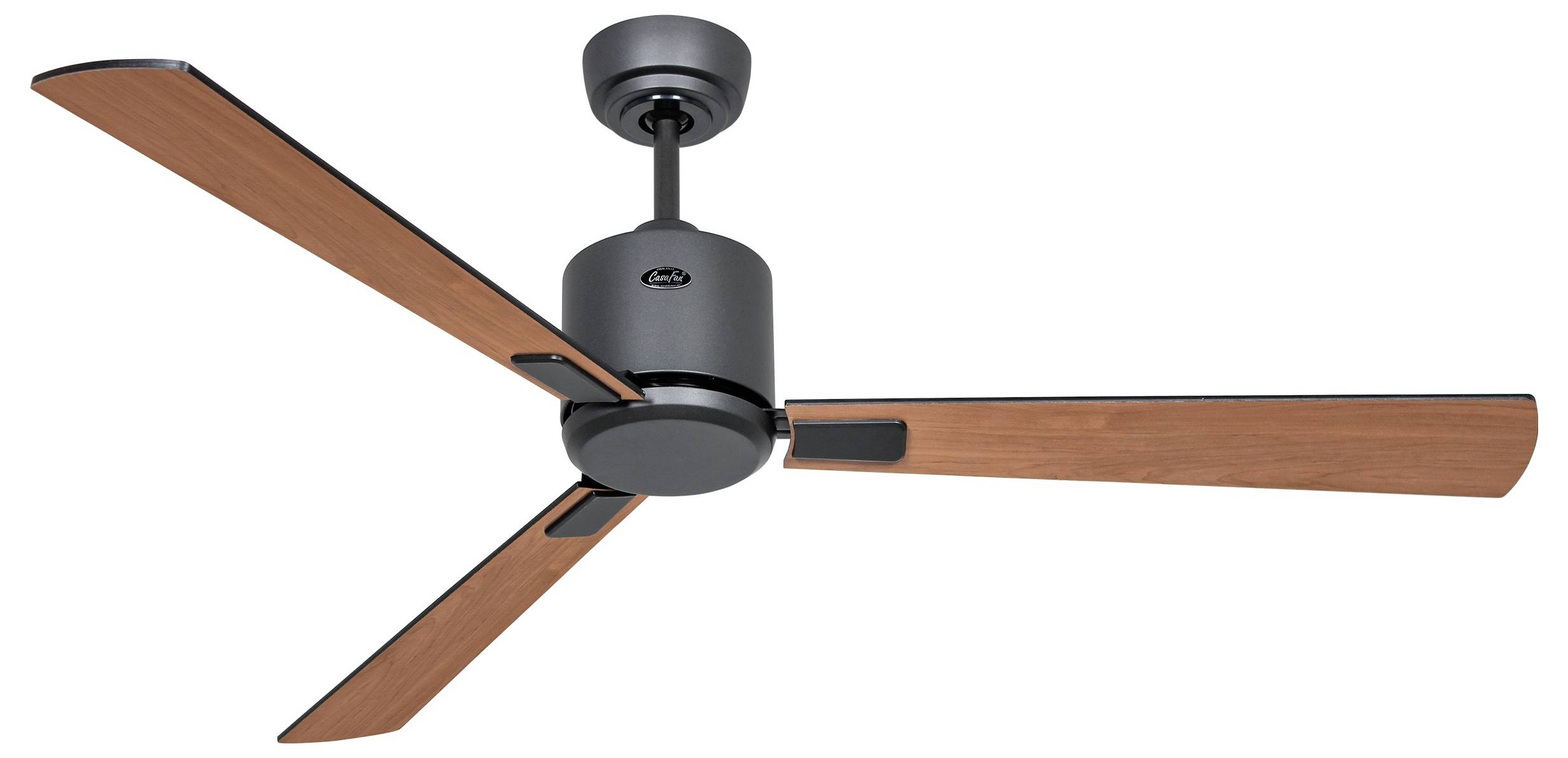 CasaFan ECO NEO III 132 BG-SW/TK WiFi Flügel Schwarz/Teak Plafondventilator 27 W (Ø x h) 132 cm x 360 mm Basaltgrijs Met-3