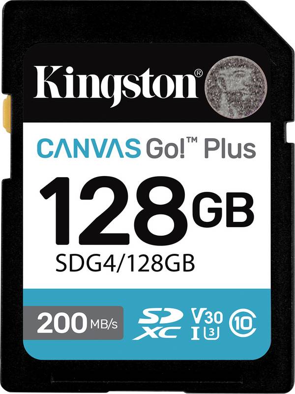Kingston Technology Canvas Go Plus 128GB SDXC Canvas Go Plus Gen4 200MB/s C10 UHS-I U3 V30