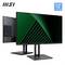 Een 23,8-inch MSI-monitor die een groen geometrisch patroon weergeeft. De monitor beschikt over een Full HD-resolutie van 1920 x 1080.