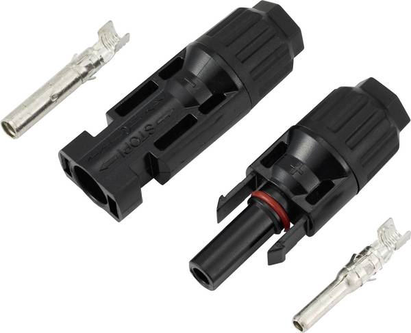 TRU COMPONENTS TC-13805728 PV-solar stekker- en busset, IP67  Zwart Inhoud: 2 stuk(s)