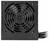 Zwarte computer voedingseenheid met een ventilator, metalen rooster, en zichtbare kabels die uitsteken aan de rechterkant.