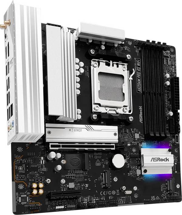 ASRock A620AM Pro RS Moederbord Socket AMD AM5 Vormfactor Micro-ATX Moederbord chipset AMD® A620A