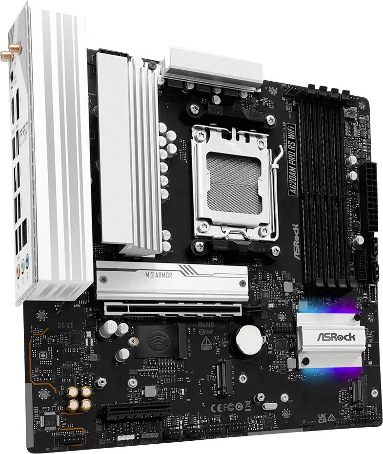 ASRock A620AM Pro RS Moederbord Socket AMD AM5 Vormfactor Micro-ATX Moederbord chipset AMD® A620A-0