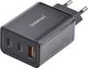 Intenso W65ACC GaN USB-oplader 65 W 1x USB-A, 2x USB-C Zwart Binnen GaN, USB Power Delivery (USB-PD)