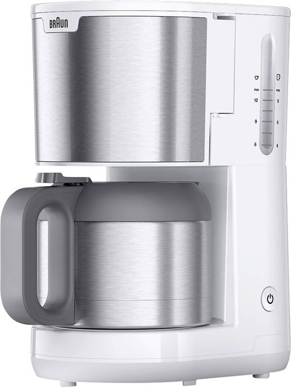 Braun KF 1505 WH Koffiezetapparaat RVS, Wit   Met thermoskan