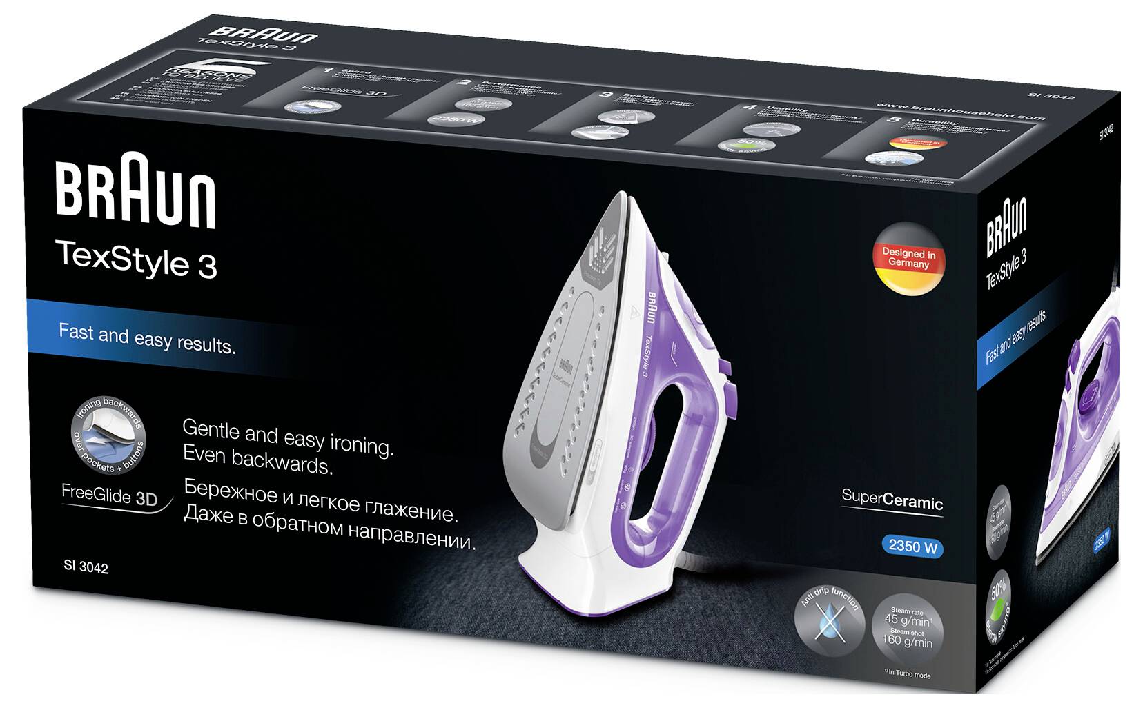 Braun SI 3042 VI 0127405002 Stoomstrijkijzer 2350 W Violet-2