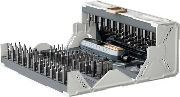 Jakemy Cordless screwdriver JM-8192 Bitset 180-delig T-profiel, T-profiel met gat, Zeskant, Kruiskop Phillips, Kruiskop Pozidriv, JIS, Plat, Tri-Wing, Pentalobe, Triangle Incl. bithouder en schroevendraaier