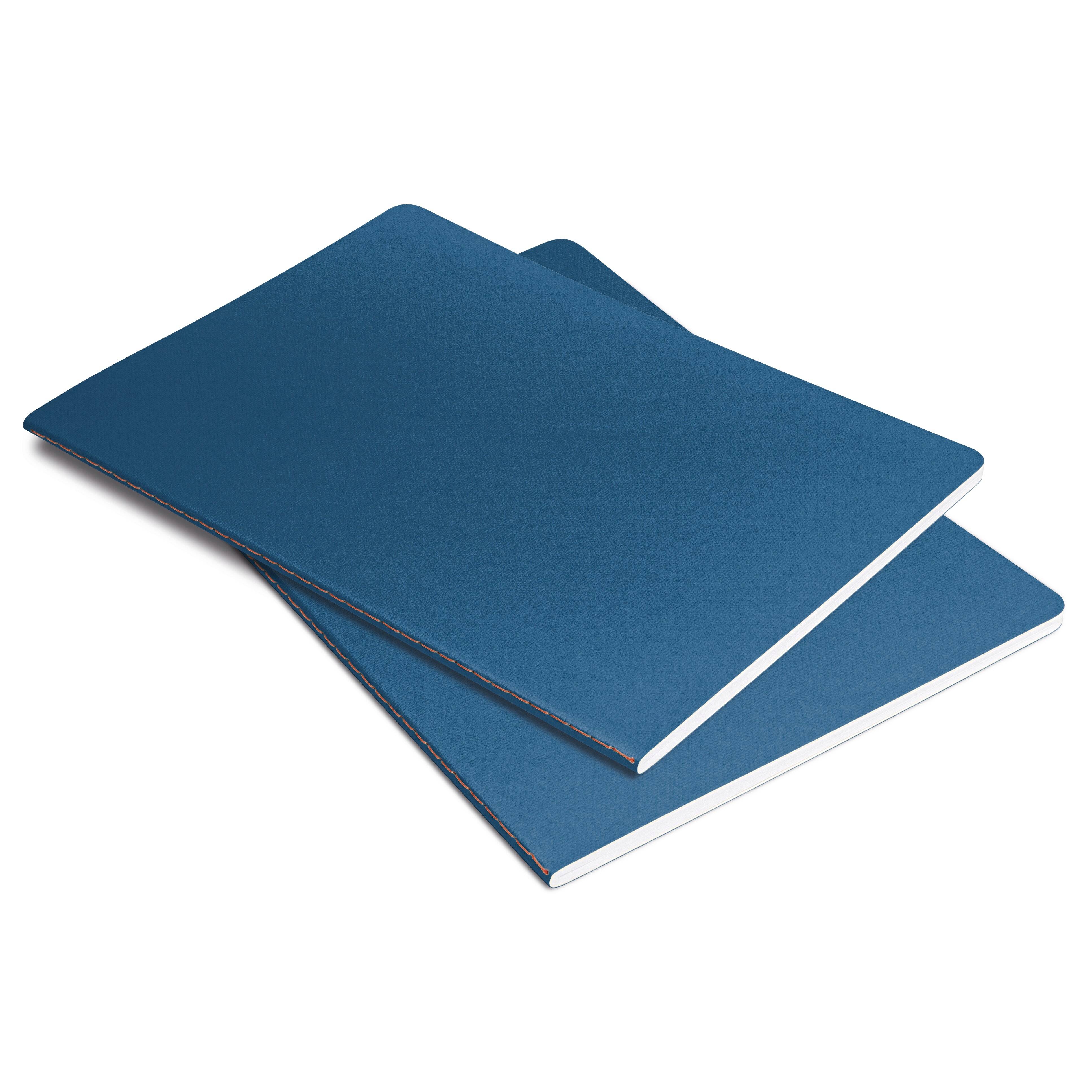 Sigel LS305 Notitieboekje Linescape Softcover 2 stuk(s) DIN A5 Gelinieerd Middelblauw, Neon-oranje 34 vellen