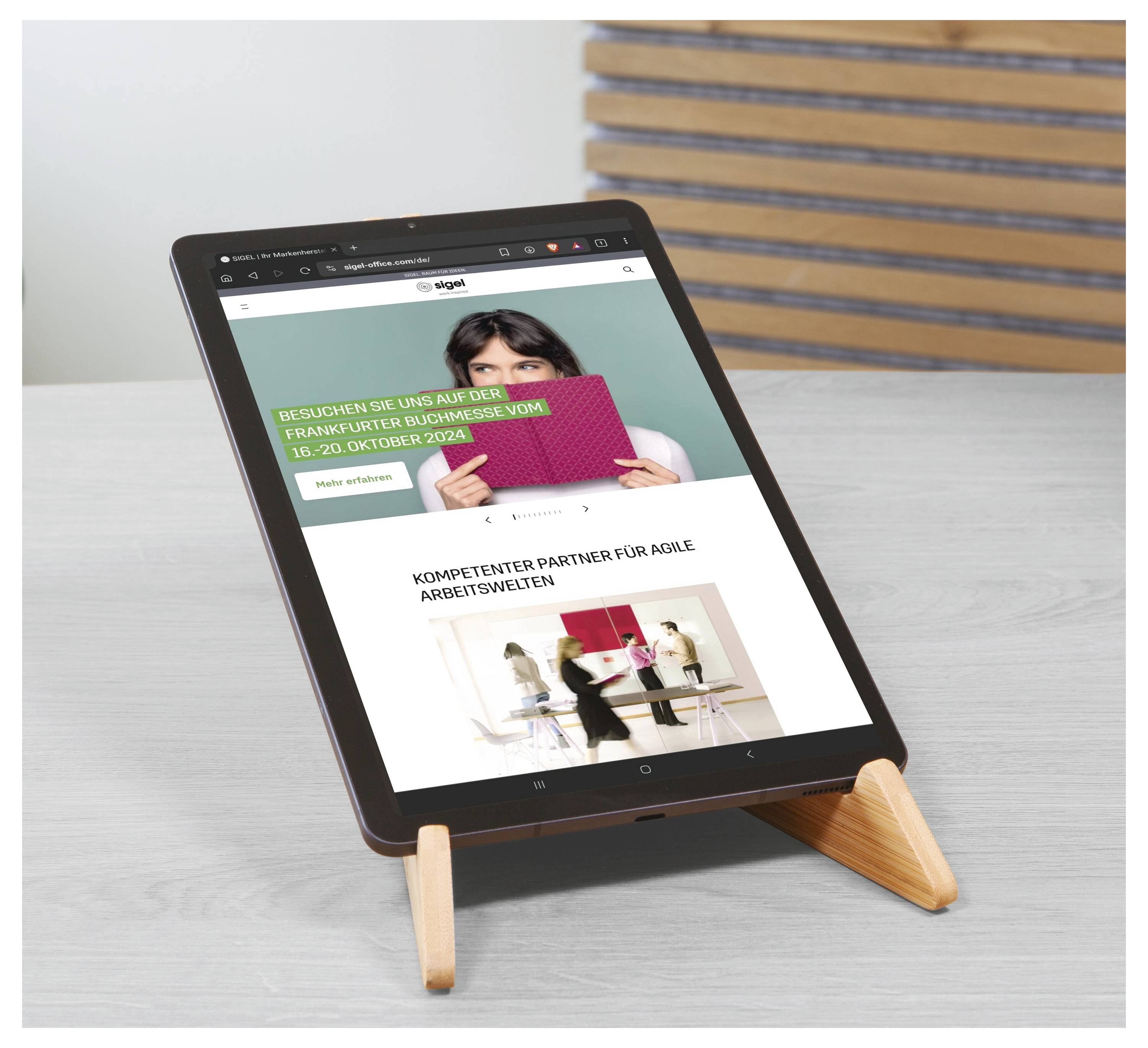 Sigel SA207 Laptophouder Eyestyle (b x h x d) 30 x 14.50 x 1.80 cm Bamboe Beige — Foto 4 von 4