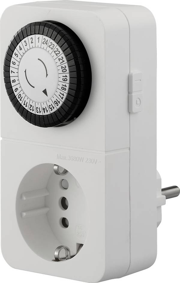 Sygonix SY-6906478 Stekkerdoos-timer Analoog  Dagprogramma  3680 W  Continubedrijf