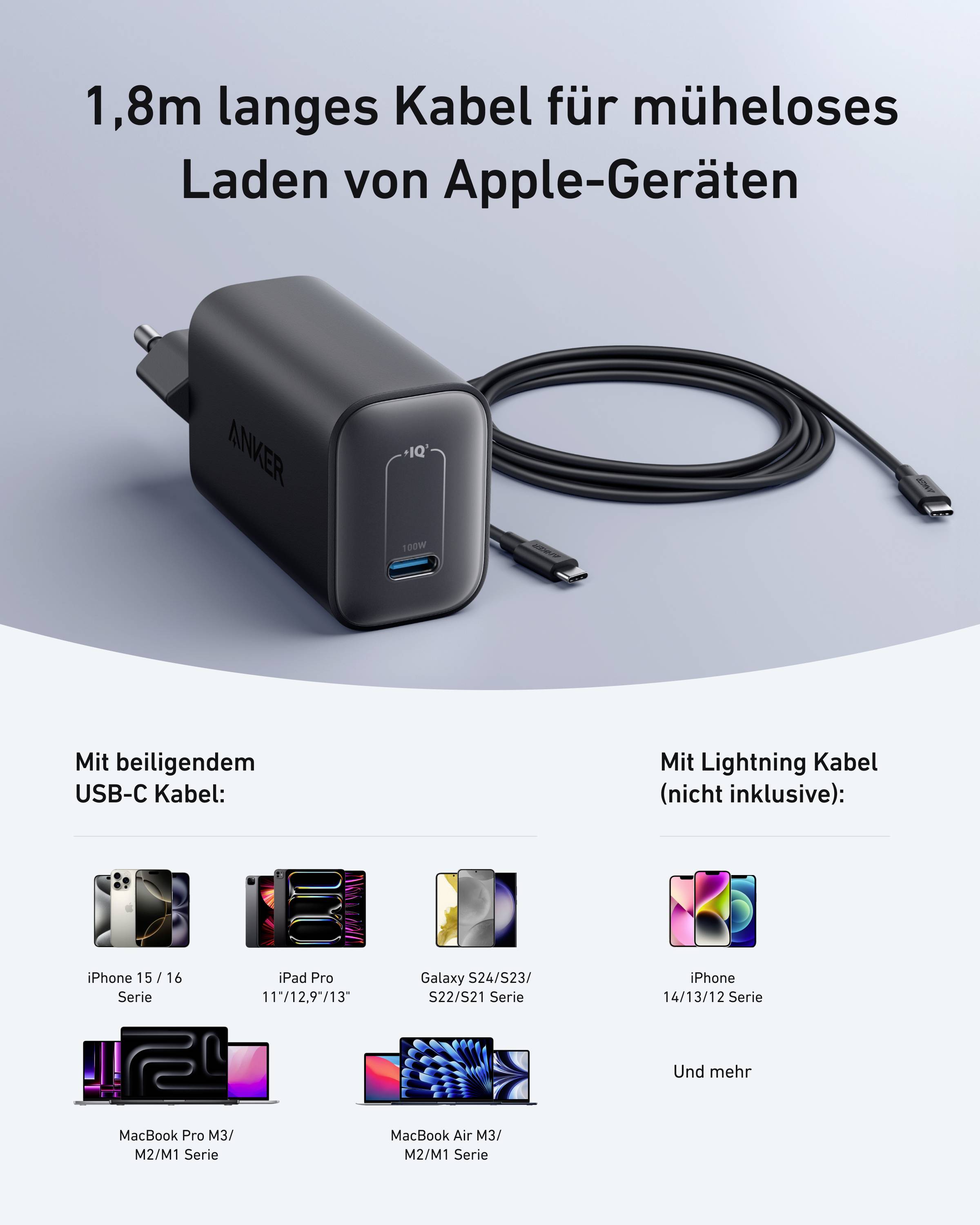 Anker A2679 Laadadapter 100 W USB-C Fast Charge Zwart Binnen-6