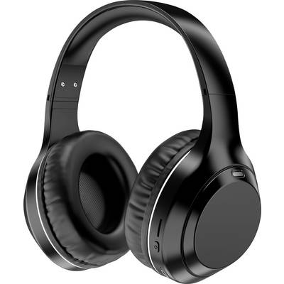 Een paar zwarte over-ear koptelefoons met een strak design, voorzien van gedempt kussenmateriaal op de oorschelpen en een gewatteerde hoofdband.