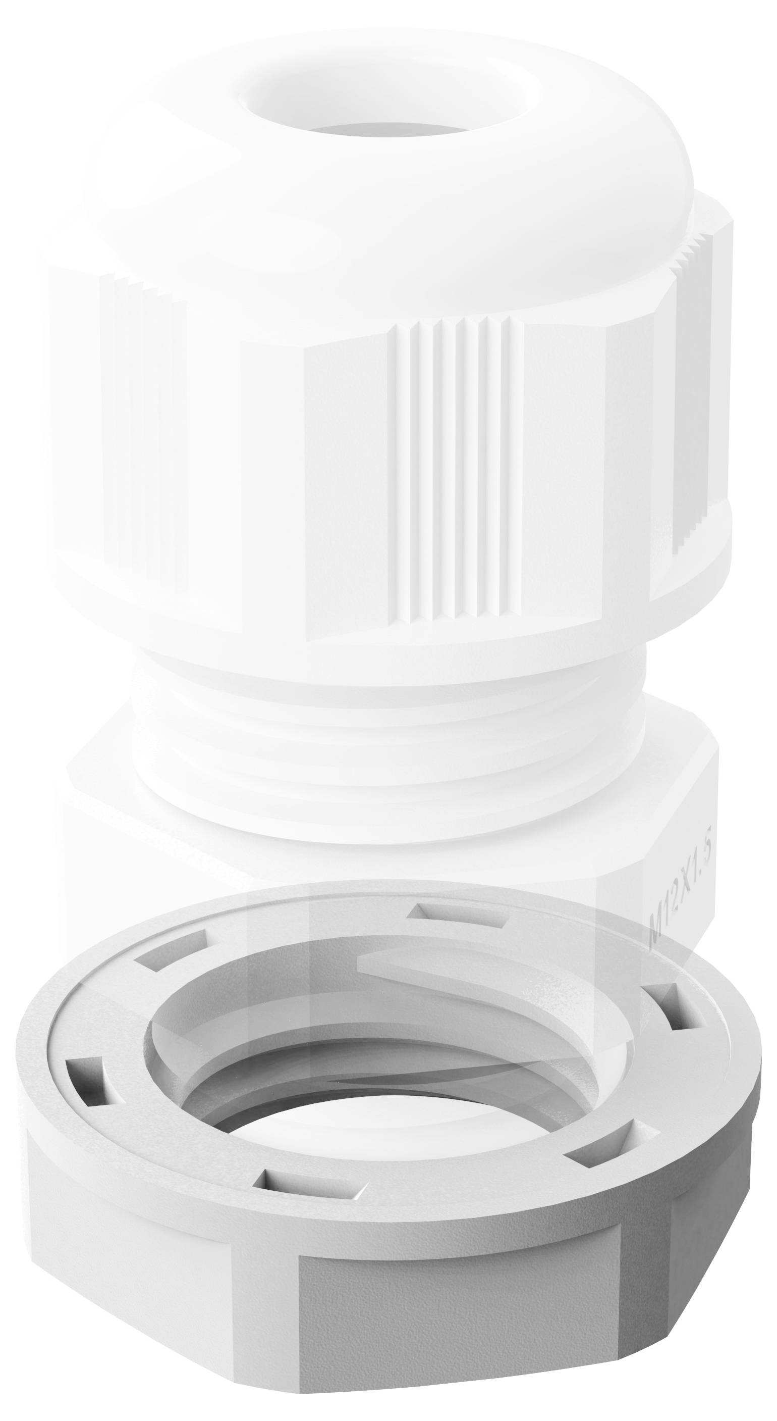 Bopla 52090311 Contramoer M12 x 1.5 Polyamide Wit 1 stuk(s)-1