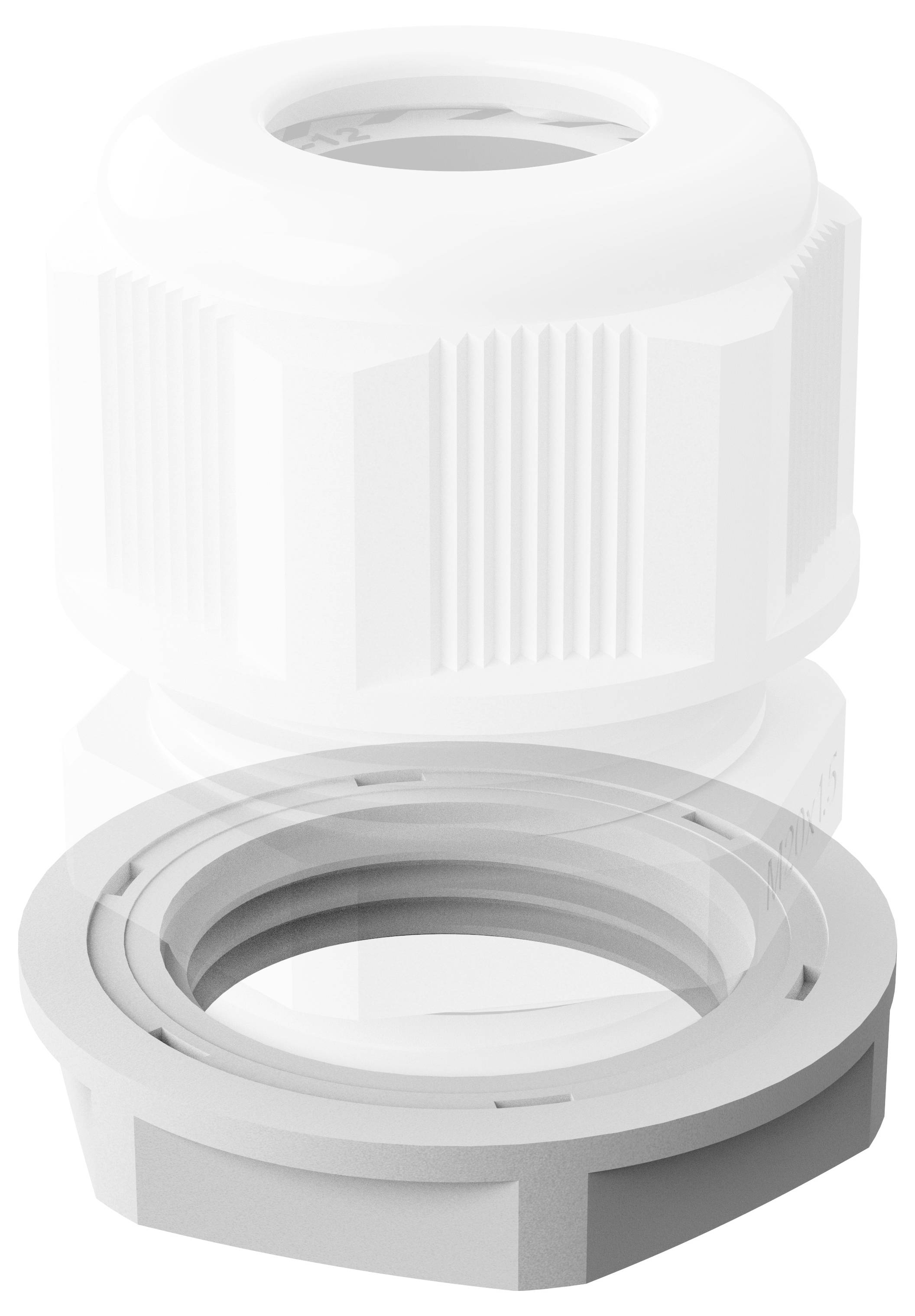 Bopla 52090316 Contramoer M20 x 1.5 Polyamide Wit 1 stuk(s)-1