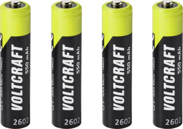 VOLTCRAFT  Oplaadbare AAA batterij (potlood) NiMH 550 mAh 1.2 V 4 stuk(s)
