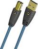 Oehlbach D1C9572 USB-kabel USB 2.0 USB-B stekker, USB-A stekker 5 m Petrol-blauw Afgeschermd (dubbel), Vergulde steekcontacten