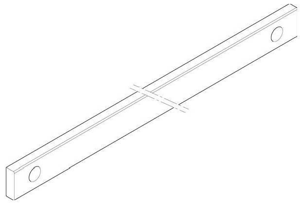 ABN XCUW133B Cu-rail 3FB 30x10x837mm horizontaal, aan beide zijden met 46 mm verlengd Koperrail 1 stuk(s)