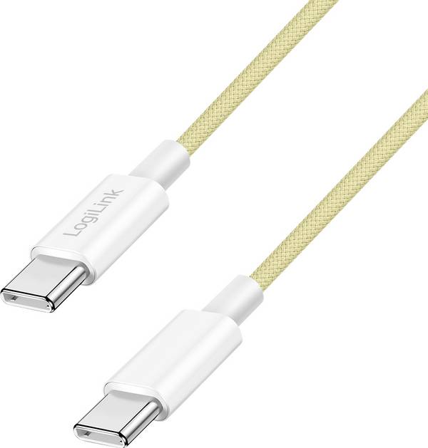 LogiLink CU0352 USB-C-kabel USB 2.0 USB-C stekker 0.5 m Geel Afgeschermd