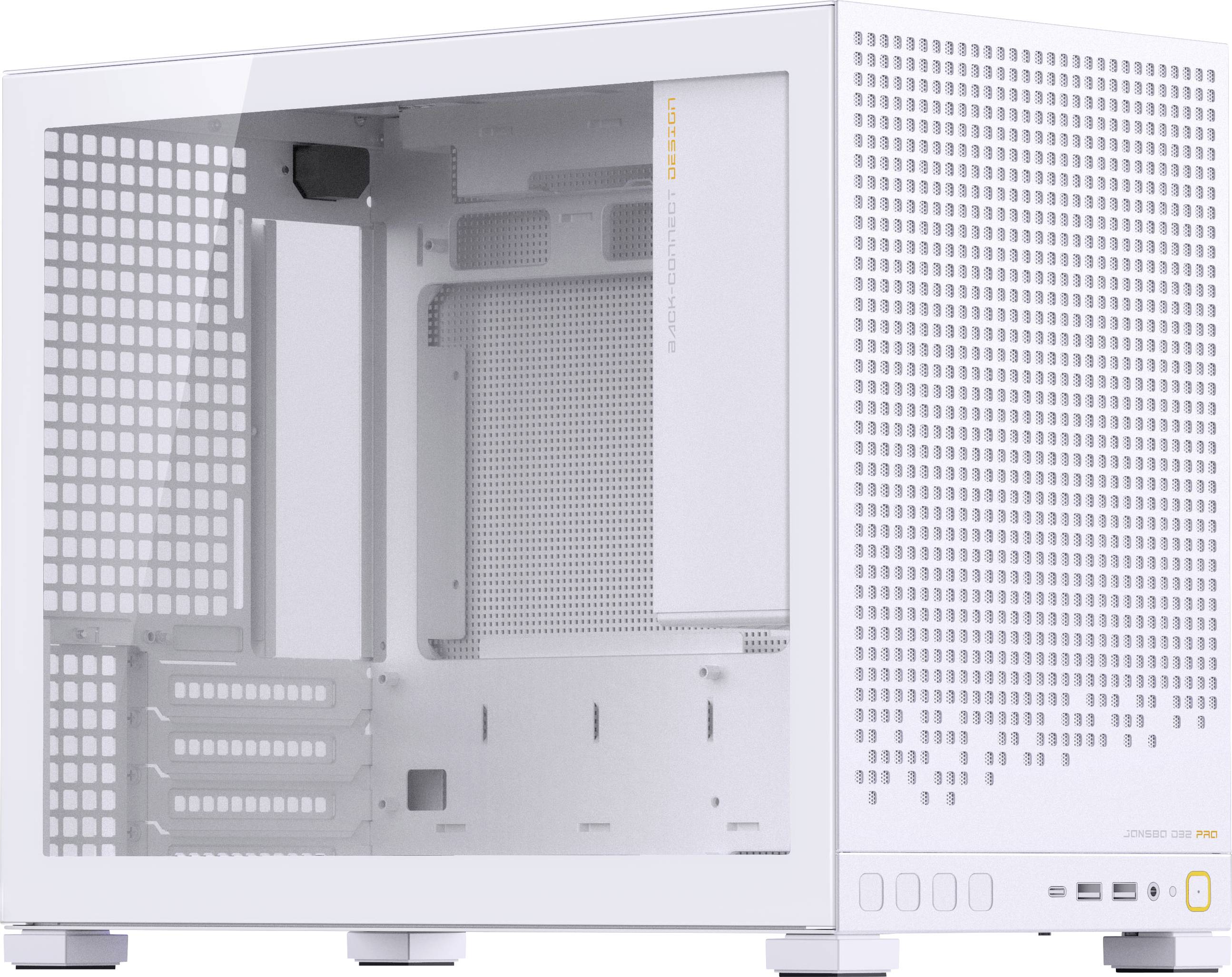 'Corsair Crystal Series 280X', een compacte, witte micro-ATX computerbehuizing met transparante panelen, voorste USB-poorten en een verfijnd ontwerp.