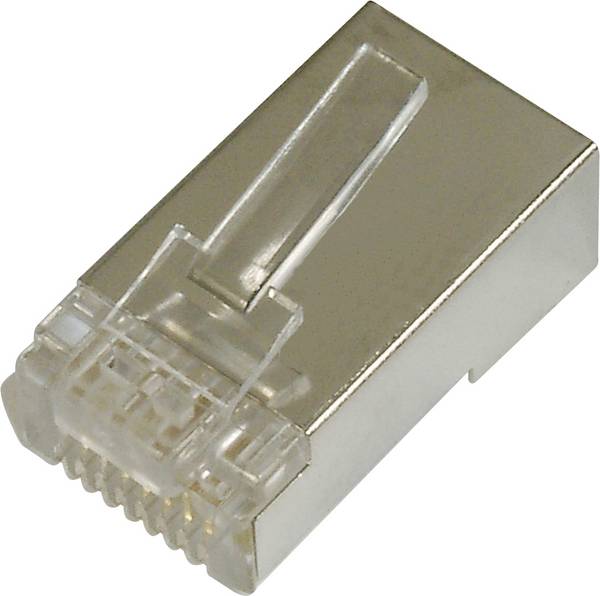 Digitus DN-219603 Digitus CAT 6 modulaire stekker voor ronde kabel, afgeschermd, 100 stuks DN-219603 RJ45, stekker   Aantal polen (sensoren) 8P8C Zilver, Transparant 1 stuk(s)