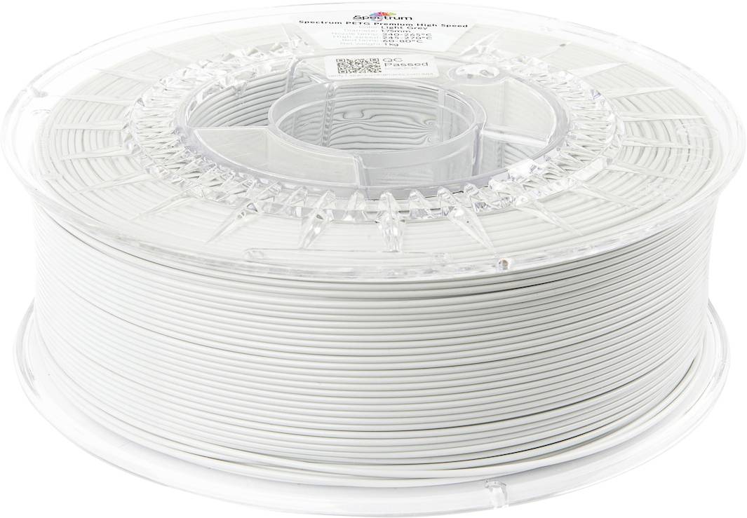 Een rol wit 3D-printfilament, gelabeld als 'DuraPLA' van Gembird, met het filament netjes opgerold in een transparante plastic spoel.