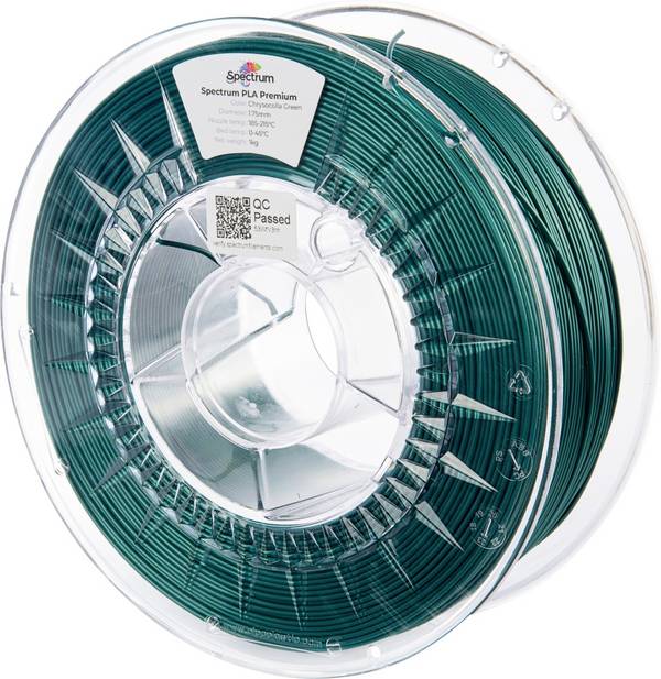 Spectrum Filaments 80846 PLA Premium Filament PLA kunststof Hoge treksterkte 1.75 mm 1000 g Chrysocolla Green, Groen  1 stuk(s)
