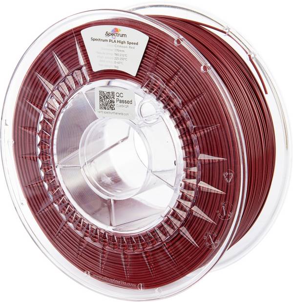Spectrum Filaments 81055 PLA High Speed Filament PLA kunststof Highspeed filament, Hoge stijfheid, Hoge treksterkte 1.75 mm 1000 g Crimson Red, Crimson, Rood 1 stuk(s)