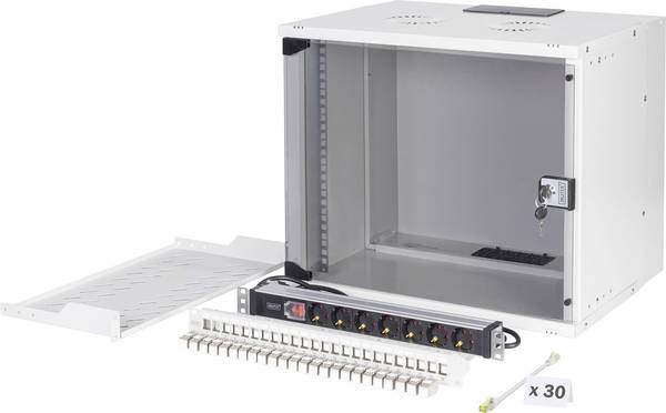 Digitus DN-49204-SET 19inch-patchkast (b x h x d) 540 x 9 x 400 mm 9 HE Grijs