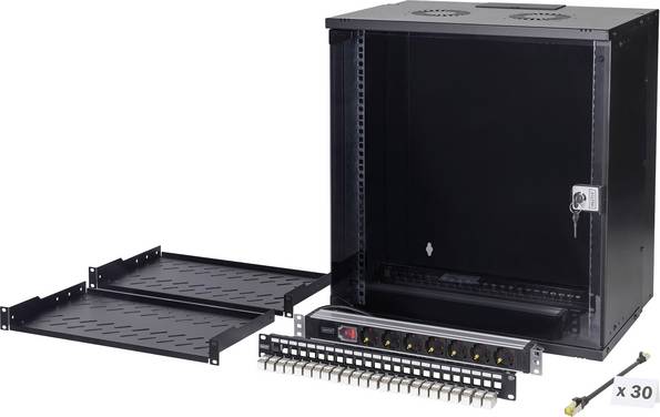 Digitus DN-49207-SET 19inch-patchkast (b x h x d) 540 x 595 x 400 mm 12 HE Zwart