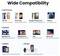 'Brede Compatibiliteit'<br><br>Ondersteunde apparaten:<br><br>Mobiele telefoons:<br>- iPhone<br>- Samsung<br>- Google<br>- Sharp<br>- Sony<br>- Xiaomi<br><br>Laptops:<br>- MacBook Air<br>- MacBook Pro<br>- Dell<br>- Microsoft<br><br>Tablets:<br>- iPad modellen<br><br>Overige:<br>- AirPods<br>- MagSafe<br>- Switch