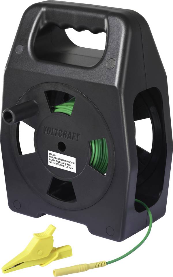 VOLTCRAFT EML-30 Aardingsmeetkabel Stekker 4 mm Bus 4 mm 30 m Groen 1 stuk(s)