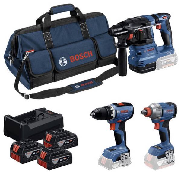 Bosch Professional GSR + GDX + GBH + 3x5.0Ah + GAL 12V/18V-80 0615A50093 Gereedschapsset