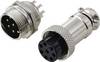 TRU COMPONENTS TC-13895656 Ronde connector Stekker, Buscontact Totaal aantal polen: 8 Serie (ronde connectoren): GX16 1 set(s)