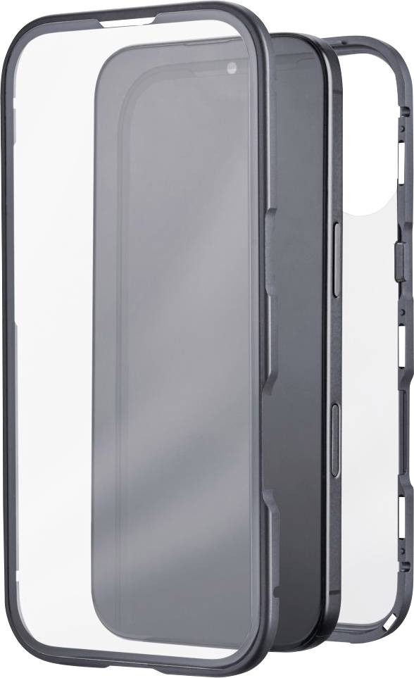 Een transparante telefoonhoes met een minimalistisch ontwerp, met doorzichtige zijkanten en een strak frame, die bescherming benadrukt terwijl de stijl behouden blijft.