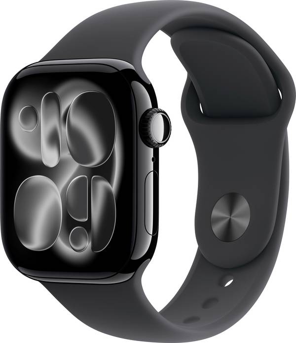 Apple Watch Series 11 GPS 42 mm Aluminium kast Sport Band Zwart S/M