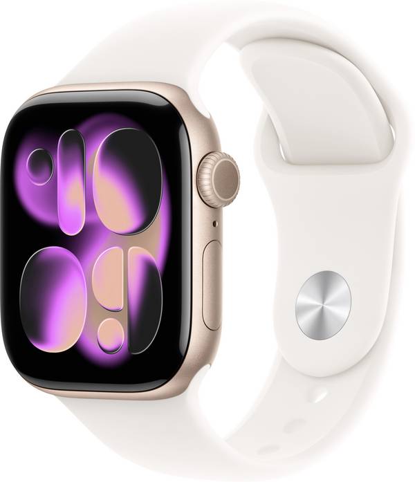 Apple Watch Series 11 GPS + Cellular 42 mm Aluminium kast Sport Band Lichtroze S/M