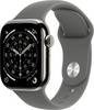 Apple Watch Series 11 GPS + Cellular 42 mm Titanium kast Sport Band Steengrijs S/M