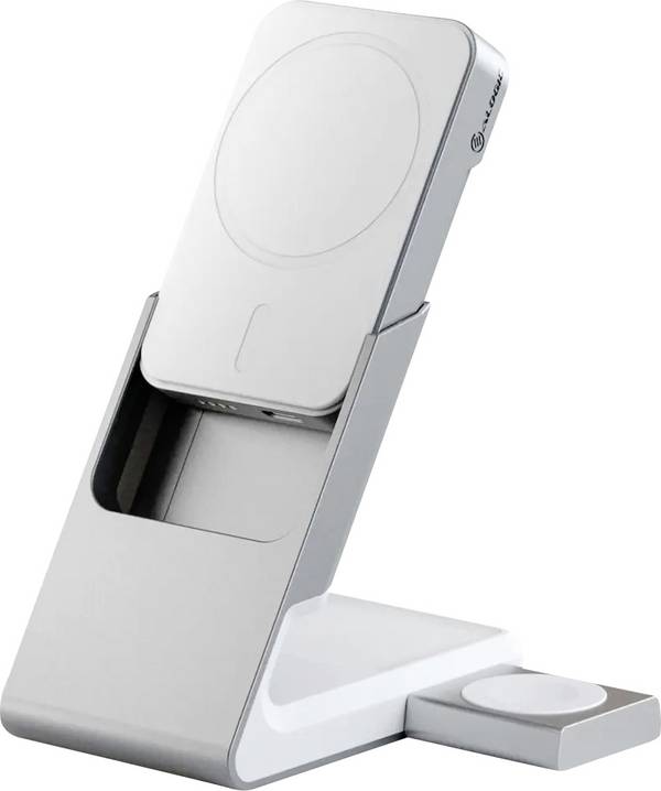 Alogic Inductie lader 15 W Matrix+ 3-in-1 Magnetic MSPBDDAWCWH-G 5000 mAh Uitgangen Qi-standaard, Apple MagSafe, USB-C Wit
