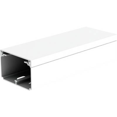 Een rechthoekige, witte, aluminium extrusie met een open holle binnenruimte gebruikt voor constructieve of architectonische toepassingen.