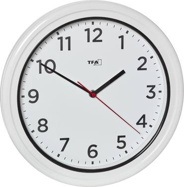 TFA Dostmann 60.3078.02 Outdoorhorloge Kwarts 33 cm x 52 mm  Wit Spatwaterdicht
